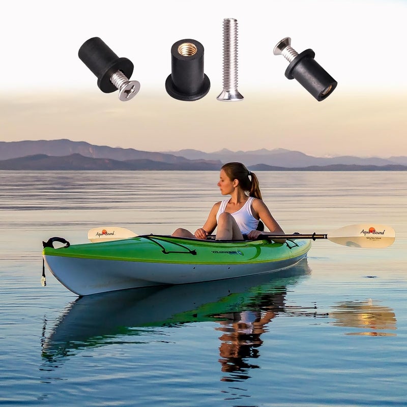 MAYEHAY 48 Pairs M5 Neoprene Well Nuts with Stainless Steel Crosshead Bolts Well Nuts Kit for Kayak Motorcycle Windscreen Accessories,Neoprene nut Contains Brass Nuts Copper nut - Image 2